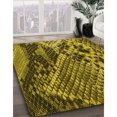 thumbnail image 3 of Ahgly Company Tapis d'Intérieur Lavables à la Machine, Carrés, Transitionnels, Jaunes, Tapis de Zone, 5 Pieds Carré, 3 of 7