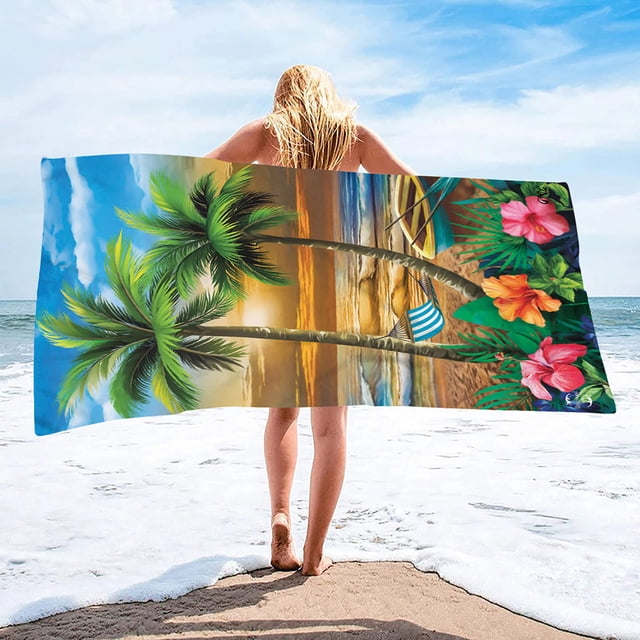 Dvkptbk Beach Towel Summer Beach Slippers Beach Towel Microfiber Double-sided Velvet Beach Towel Swimming Towel Versatile Beach Towel Beach Essentials on Clearance