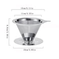 thumbnail image 2 of WIFKLSIIPG Égouttoir à Café pour Infusion Manuelle Réutilisable en Acier Inoxydable Filtre à Café pour Infusion Manuelle Sans Papier Passoire à Café pour 1 4 Tasse avec Base (Argent), 2 of 6