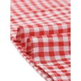 thumbnail image 5 of INSPIRE CHIC Blouse à Carreaux Vichy pour Femme, Paysanne, Col Rond, Volants, Manches Bouffantes, Haut Rouge P, 5 of 5