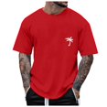 thumbnail image 1 of LUOGENLI T-shirts pour Homme pour Hommes Hommes Manche Mi-Longue T-Shirt Surdimensionné Imprimé de Lettres Col Rond Manche Courte 4TG T-shirts pour Hommes T-shirts Graphiques Fête de la Saint-Patrick Rouge m, 1 of 4