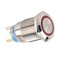 thumbnail image 3 of KIMISS 19mm 12-24V LED Interrupteur à Bouton-Poussoir à Verrouillage Automatique Inoxydable Imperméable à l'Eau Interrupteur à Bouton-Poussoir à Verrouillage Annulaire à LED Plat, 3 of 8