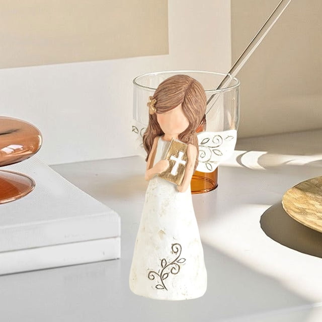 Zenithome Statue Commémorative d'Ange en Résine de 3,9 Pouces, Figurine Sculptée Peinte à la Main pour la Déco de la Maison, Cadeau pour la Fête des Mères, l'Amitié, la Guérison et l'Encouragement