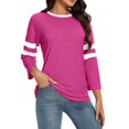 thumbnail image 3 of Timegard Hauts pour Femmes Grande Taille Col Rond Manches 3/4 T-Shirts Confortables Tunique Décontractée pour Porter avec des Leggings, 3 of 5