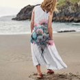 thumbnail image 4 of TJAZFJPA Robe Noire Formelle Femme Mode pour Femmes Col Rond Décontractée Imprimé Pissenlit 3D Sans Poignets Poche Longue Robe Débardeur Robe Décontractée Robe Décontractée Robe Gainante, 4 of 6