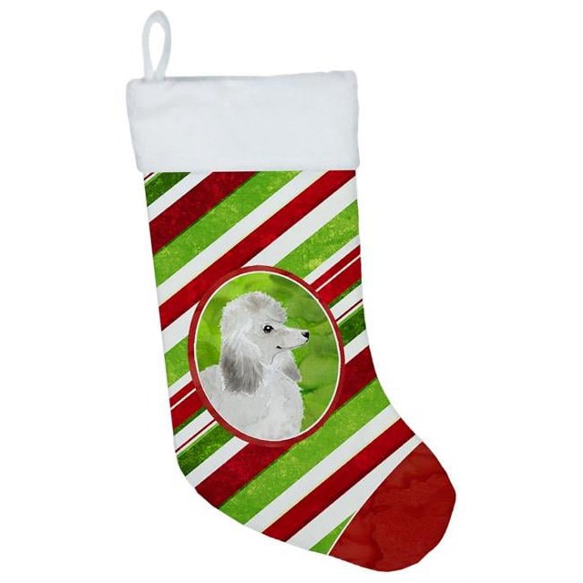 Carolines Treasures CK4065CS Bas de Noël Flocons de Neige Caniche Argenté