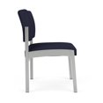 thumbnail image 4 of Lenox Steel Reception Waiting Armless Guest Chair / Silver Steel / Navy Blue, 4 of 5