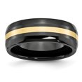 thumbnail image 1 of Ceramic Black with 14k Inlay 8mm Polished Band Ring 13 Size, 1 of 6