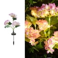 thumbnail image 1 of Wzzjkit Solar Powered Three Headed Embroidered Simulation Flower Lamp for Outdoor Courtyard Decoration Floor Lamp, 1 of 5