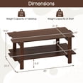 thumbnail image 3 of Costway 2-Tier Coffee Table Irregular Center Table with Open Storage Shelf Cocktail Table Walnut, 3 of 10