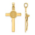 thumbnail image 3 of 14K Yellow Gold Cross Crucifix and St Benedict Pendant Necklace with Chain, 3 of 4