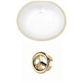 thumbnail image 1 of 19.5-in. W CUPC Oval Bathroom Undermount Sink Set In White - Gold Hardware AI-20355, 1 of 6
