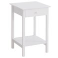 thumbnail image 1 of HOMCOM Table de Nuit Moderne, Table d'Appoint avec Tiroir et Tablette de Rangement, Table de Bout pour Salon, 15.4 Pouces x 15.4 Pouces x 24 Pouces, Blanc, 1 of 10