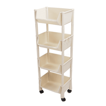 Toytexx Chariot de Rangement Roulant à Plusieurs Niveaux avec Bacs et Crochets – Organisateur Mince à 5 Niveaux pour Cuisine, Salle de Bain, Bureau et Buanderie, Roues Pivotantes à 360°