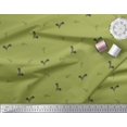 thumbnail image 3 of Soimoi Green Rayon Fabric Black Sketch Feather & Dots Print Sewing Fabric Yard 42 Inch Wide, 3 of 3