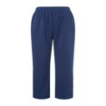 thumbnail image 4 of Men Autumn Casual Sweatpants Solid Color Elastic Middle Waist Loose Joggers Trousers Plus Size, 4 of 6