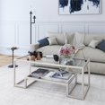 thumbnail image 2 of Henn&Hart CT0065 Rectangular Coffee Table with Tempered Glass Top and Steel Frame, Nickel, 2 of 8