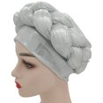 thumbnail image 1 of Turban Multicolored Good Elasticity Women Thick Braids Design Turban Cap for Christmas, 1 of 10