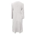 thumbnail image 2 of Sexy Dance Robe Longue pour Femmes, Décor de Boutons, Robes Maxi, Col en V, Plissée, Manches Longues, Gris Pâle, m, 2 of 5