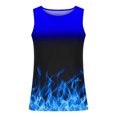 thumbnail image 3 of Penkiiy Débardeur de Sport à Col Rond Imprimé Flamme Mode Décontractée pour Hommes TG Bleu, 3 of 4