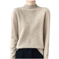 thumbnail image 1 of Cameland Pull Tricoté Mode Femme Décontracté Col Semi-Haut Couleur Unie Base Ample, 1 of 3