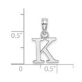 thumbnail image 3 of Diamond2Deal 14K White Gold Block Letter K Initial Pendant for Women, 3 of 6