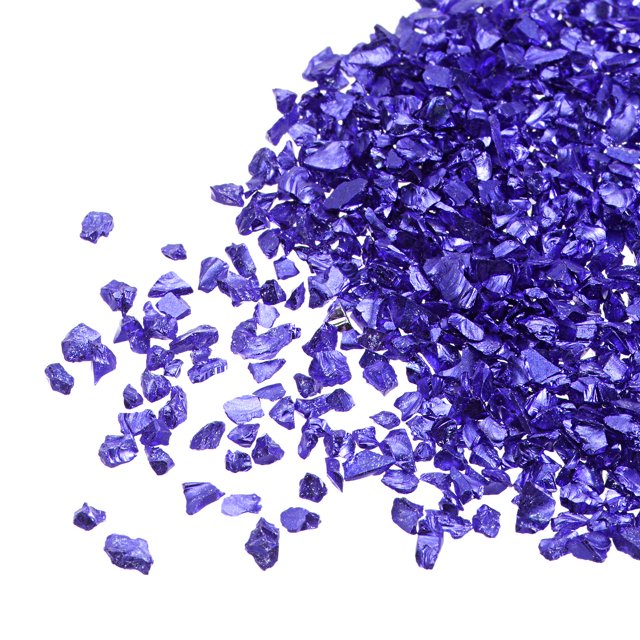 Unique Bargains Blue Irregular Metallic Chunky Glitter Glass Stone, 20g