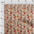 thumbnail image 2 of oneOone Cotton Cambric Red Fabric Floral Retro Sewing Craft Projects Fabric Prints By Yard 56 Inch Wide, 2 of 5