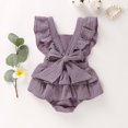 thumbnail image 4 of Newborn Baby Girls Romper Ruffle Jumpsuit Bodysuit One-Piece Cotton Linen Outfits Clothes, 4 of 9