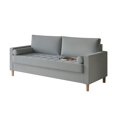 thumbnail image 2 of HMD Astoria Lin Bras Carré Canapé 3 Places avec 2 Coussins, Gris, 2 of 5