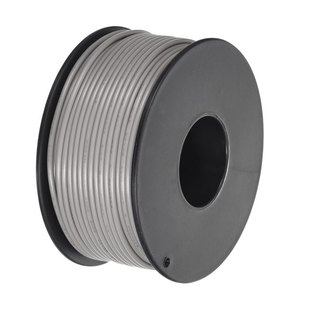 Uxcell 22AWG Stranded Wire Hookup 30M/100ft Grey, Electrical Wire UL1007 Spool