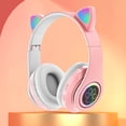 thumbnail image 2 of Meitianfacai Cat Ear Headphones with Microphone, LED Light Up Over Ear Headphones, Volume Control and Foldable Headset for Tablet/PC/iPad/Cell Phones, Gift for Kids Boys & Girls, 2 of 4