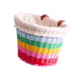 thumbnail image 1 of DYNWAVECA Kids Bike Basket Rainbow Color Carrying Basket for Kids Girls Riding S with Lining Cloth, 1 of 7