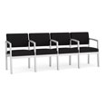 thumbnail image 1 of Lenox Steel Reception Waiting Room 4 Seats Chair / Silver Steel / Black, 1 of 5