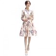 thumbnail image 1 of Robe Élégante à Manches Longues pour Femmes Grande Taille, Robe de Bal, Cocktail, Soirée, Fête, Midi à Fleurs, 1 of 6