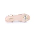 thumbnail image 4 of BLISSFUL STEP Sandales à Talon Moyen Transparent à Enfiler à Bride Arrière pour Femmes avec Fleurs et Strass Beige 6,5, 4 of 8