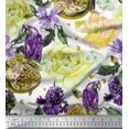 thumbnail image 1 of Soimoi Rayon Fabric Parrot,Pomegranate & Rose Flower Print Fabric by Yard 56 Inch Wide, 1 of 3