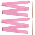 thumbnail image 1 of KAKOWELY 2Pcs 2m Colorful Rhythmic Gymnastics Ribbon Dancing Gymnastics Ribbon Dancing Streamers for Kids Children (Pink),92.13"X2.36"X0.43", 1 of 5