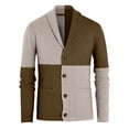 thumbnail image 3 of MAWCLOS Mens Outwear Open Front Cardigan Sweater Long Sleeve Sweaters Knitted Outdoor Color Block Cardigans Beige M, 3 of 6