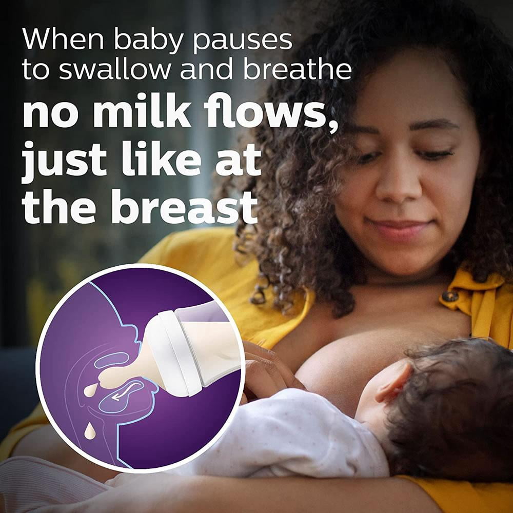 Philips Avent Natural Baby Bottle With Natural Response Nipple, Clear, 3x4oz Bottles, SCY900/03