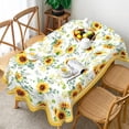 thumbnail image 3 of Oval Sunflower Tablecloth,Yellow Sunflower Fabric Tablecloth 60 x 84,Wrinkle Resistant and Washable Floral Table Cloths,Perfect for Kitchen Dinner,Family Gathering,Holiday Dining Room Table, 3 of 5