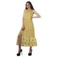 thumbnail image 3 of Moomaya Robe Longue Maxi de Fête pour Femmes en Rayonne Imprimée à Encolure Licou avec Fente avant, 3 of 4