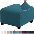 thumbnail image 1 of LNGOOR 3 Sizes Square Jacquard Durable Customized Stretch Footrest Ottoman Cover Folding Storage Stool Furniture Protector Slipcover (Light Grey S), 1 of 7