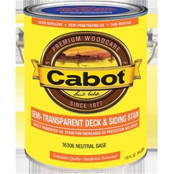 Cabot 16306 1 Gallon, Base Neutre Semi-Transparente pour Terrasse et Voie d'Aisance