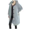thumbnail image 1 of Women‘s Plus Size Solid Color Button Pocket Recreational Hooded Long Sleeve Windbreaker Coat Tops, 1 of 4