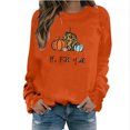 thumbnail image 2 of DPTALR Femmes Confortable Décontracté Courge à Lettres Imprimées Chandail à Col Rond Manches Longues T-Shirt Blouse Hauts, 2 of 3