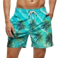 thumbnail image 2 of Kakii Men's Swim Trunks Hawaiian Bathing Mesh Lining Suit Swimsuits Beach Shorts with Pockets, 2 of 6