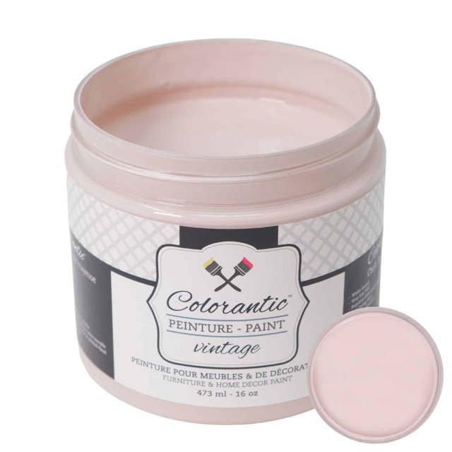 Colorantic / Peinture à la Craie à Base de ROSE Poussiéreux pour Meubles Bricolage - Vieux ROSE - 16 oz