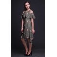 thumbnail image 3 of Bimba Grey Bird Print Womens Chic Style Cold Shoulder Shift Dress Summer Tunic - X-Small, 3 of 6