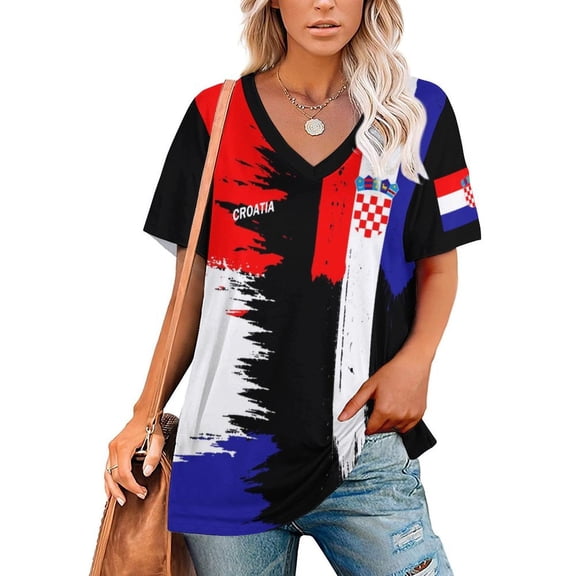 Chandail de Soccer pour Femmes Croatie 2026, Fans de Soccer, avec Drapeau de la Nation, Chandail Aussi Personnalisé